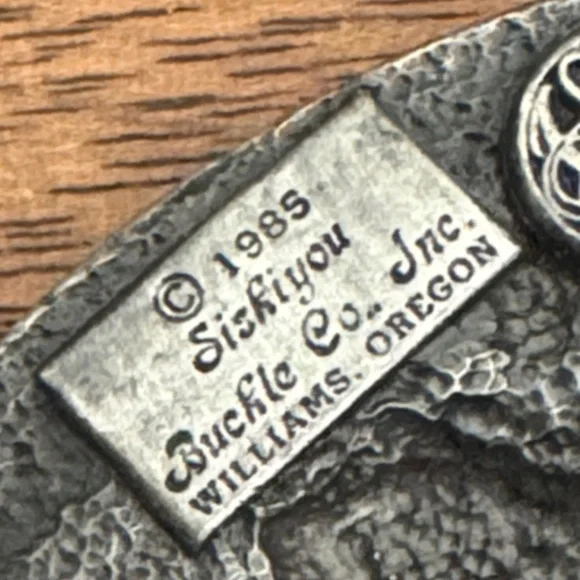 Western Rose Small Siskiyou Belt Buckle Vtg 1985 Metal - Picture 2 of 10